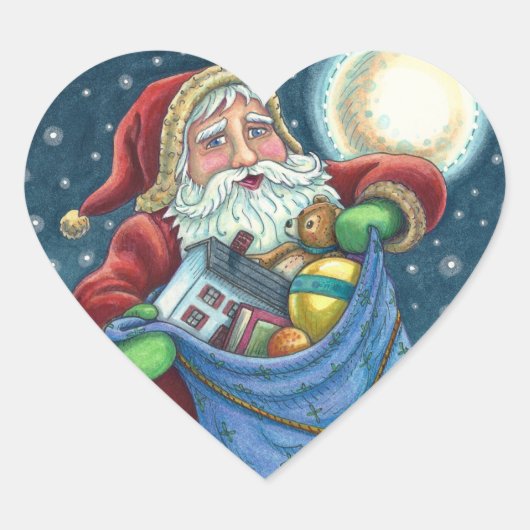 屋上サンタバッグのおもちゃ、ドールハウス、ホビーホース ハートシール (正面)