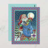 屋上サンタバッグのおもちゃ、ドールハウス、ホビーホース ポストカード (正面/裏面)