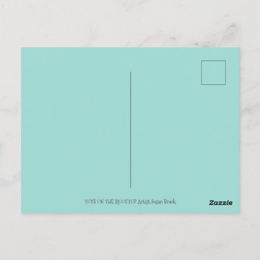 屋上サンタバッグのおもちゃ、ドールハウス、ホビーホース ポストカード (裏面)