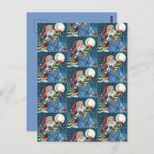 屋上サンタバッグのおもちゃ、ドールハウス、ホビーホース ポストカード (正面/裏面)