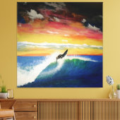 屋上サーファーの女の子 キャンバスプリント (インサイチュ (リビング))