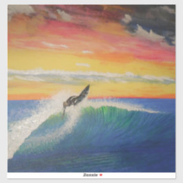 屋上サーファーの女の子 シール