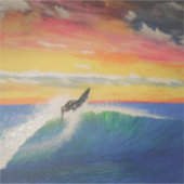 屋上サーファーの女の子 シール (正面)