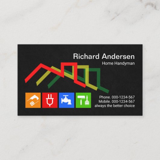 屋上スタイリッシュの便利屋アイコン 名刺 (正面)