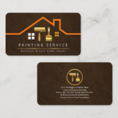 屋上スタイリッシュ建物金ゴールド手作りブラシ 名刺 (正面/裏面)