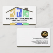 屋上スタイリッシュ手利師ツール建物 名刺 (正面/裏面)