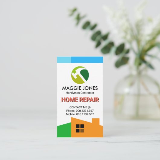 屋上スタイリッシュ青空フレーム 名刺 (スタンド正面)