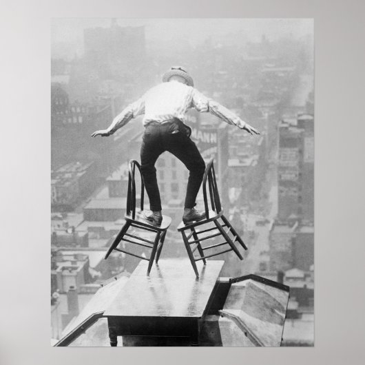 屋上バランス芸　1910年　ヴィンテージ写真 ポスター (正面)