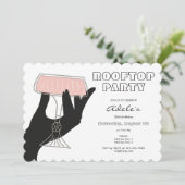 屋上バーラウンジナイトライフアウトティング誕生日 招待状 (スタンド正面)