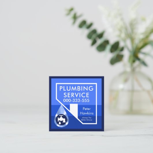 屋上フレーム配管の漏出 スクエア名刺 (スタンド正面)