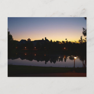 屋上フロリダ州オーランドのサンライズシルエット ポストカード