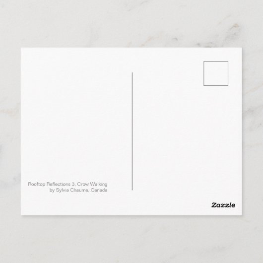 屋上反射を持つカラスと水の溜まり3 ポストカード (裏面)