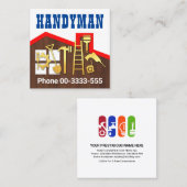 屋上木枠ハンドマン建物 スクエア名刺 (正面/裏面)