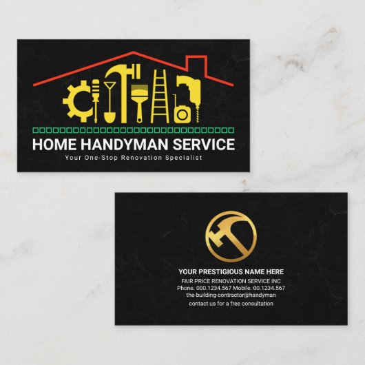 屋上用手利具付き建築 名刺 (正面/裏面)