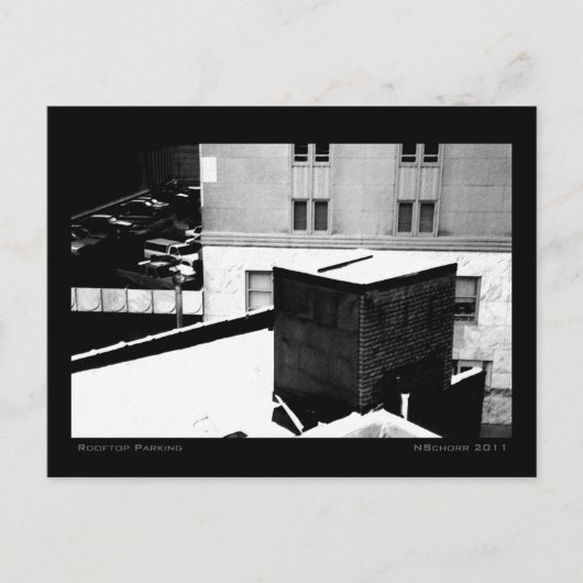 屋上駐車市街冬の風景 ポストカード (正面)