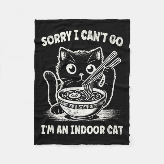 屋内の猫に行けなくてごめんなさい1 フリースブランケット (正面)
