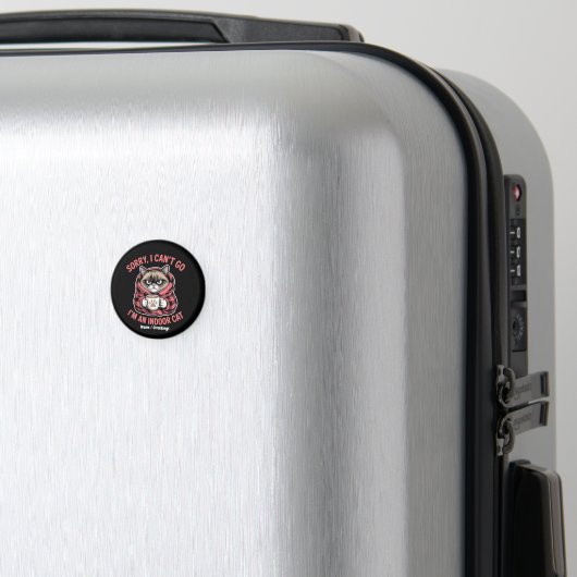 屋内の猫の猫好きに行けなくておもしろいごめん マグネット (インサイチュ (スーツケース))