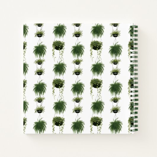 屋内オアシス |のぶら下がったかご ノートブック (裏面)