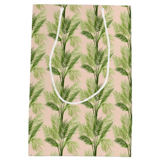 屋内オアシス|のヤシの木パターン ミディアムペーパーバッグ (裏面)