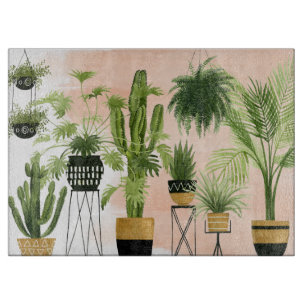 屋内オアシス の植物の整列 カッティングボード