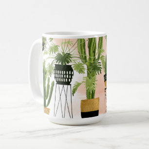 屋内オアシス の植物の整列 コーヒーマグカップ