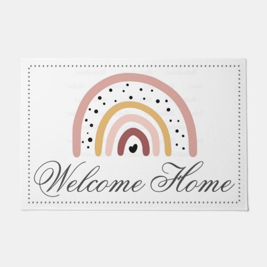 屋内カスタマイズマット – Rainbow Welcome Mat ドアマット (正面)