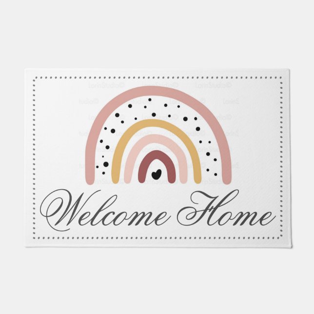 屋内カスタマイズマット – Rainbow Welcome Mat ドアマット (正面)