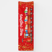 屋内カスタム屋外クリスマスバナー – メリークリスマストレイン 横断幕 (縦)