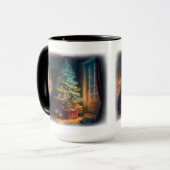 屋内クリスマスツリーコンボマグカップ， 15オズ マグカップ (正面左)