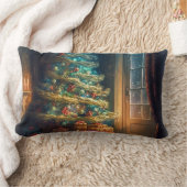 屋内クリスマスツリーランバーピロー13インチx 21インチ ランバークッション (ブランケット)