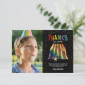 屋内スライドパークの子供の誕生日写真 サンキューカード (スタンド正面)