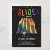 屋内スライドパーク子供の誕生日パーティー 招待状 (正面)