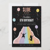 屋内スライドパーク 遊具 女子 誕生日パーティー 招待状 (正面)