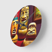 屋内ティキライフケンゲージアート ラウンド壁時計 (傾斜)