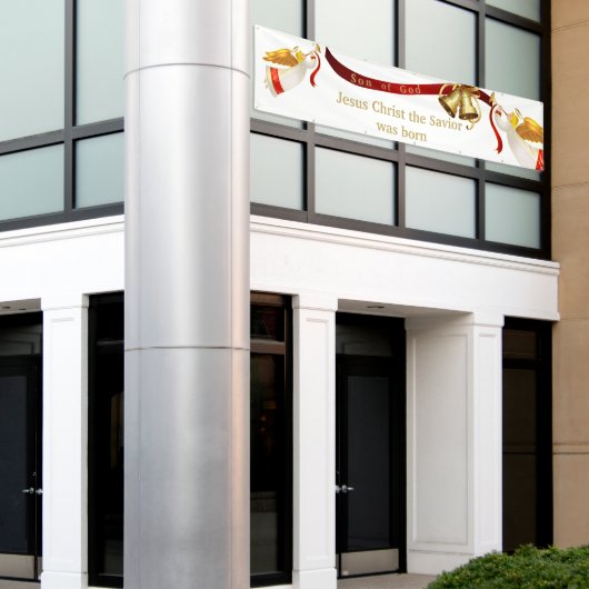 屋内屋外クリスマスバナー – 神の息子 横断幕 (ビルの外側)