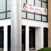 屋内屋外バナー – メリークリスマスバナー 横断幕 (ビルの外側)