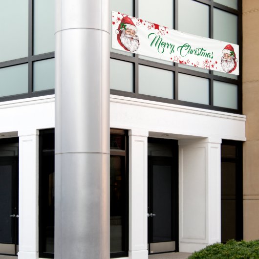 屋内屋外バナー – メリークリスマスバナー 横断幕 (ビルの外側)