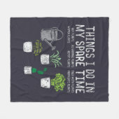 屋内植木庭師の時間の空きアクティビティ フリースブランケット (正面(横))