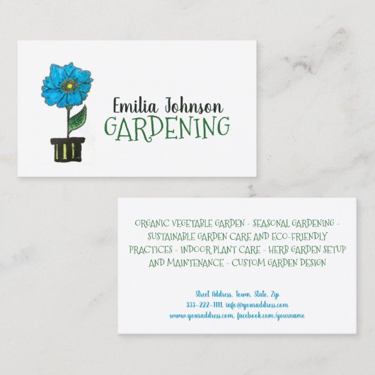 屋内植気に物及び庭園相談 名刺 (正面/裏面)