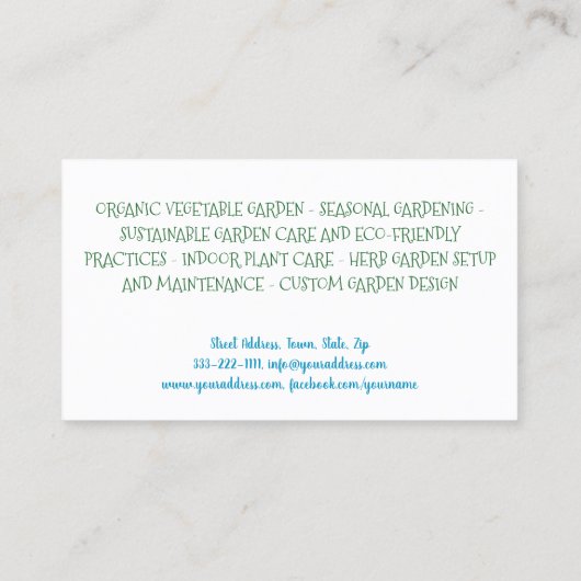 屋内植気に物及び庭園相談 名刺 (裏面)