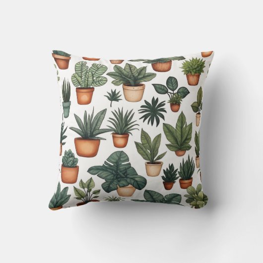 屋内植物パターン クッション (裏面)