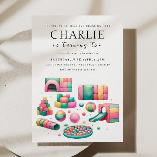 屋内軟遊誕生日招待状 招待状