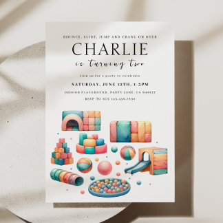 屋内軟遊誕生日招待状 招待状