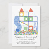 屋内遊び場の子供の誕生日 招待状 (正面)