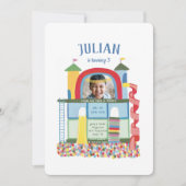 屋内遊び場子供の誕生日パーティー写真 招待状 (正面)