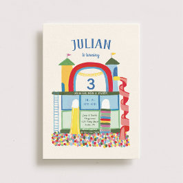 屋内遊び場子供の誕生日パーティー 招待状