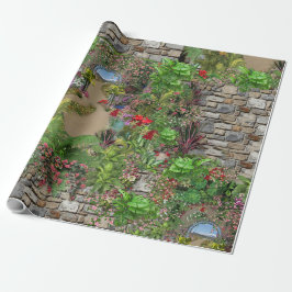 屋内、屋外自然開花 ラッピングペーパー