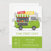 屋台の移動販売車 招待状 (正面/裏面)