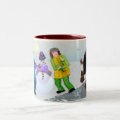 屋外おもしろいリーマリークリエイティブデザイン ツートーンマグカップ (中央)