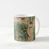 屋外でのヴィンテージのシームレスなパターン(h) コーヒーマグカップ (正面右)